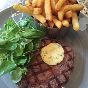 Steak Frites at ely wine bar